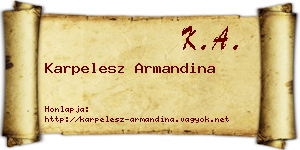 Karpelesz Armandina névjegykártya